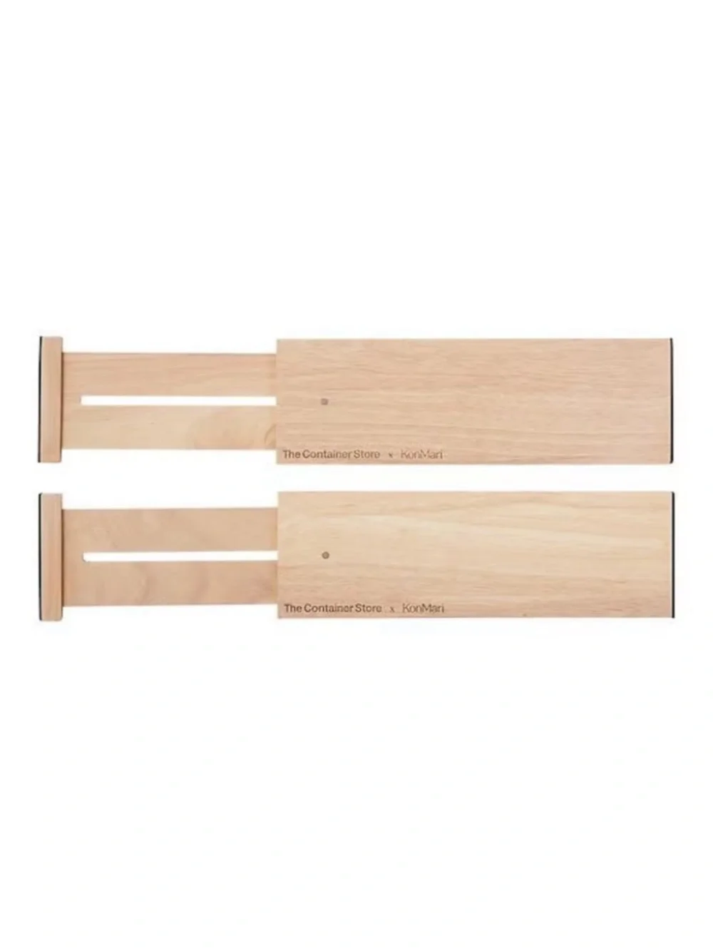 The Container Store Shallow Ash Wood Dresser Drawer Divide Natural